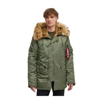 Alpha Industries N-3B VF 59 Parka - Heren - Winterjassen - Groen - S - Leer - Jassen