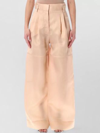 Alberta Ferretti triple organza trousers pleated design