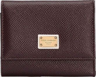 Dolce & Gabbana Portafoglio tri-fold in pelle di vitello saffiano con logo