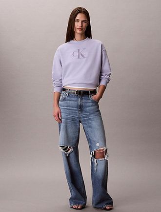 Calvin Klein Badstoffen monologo sweatshirt met ronde hals