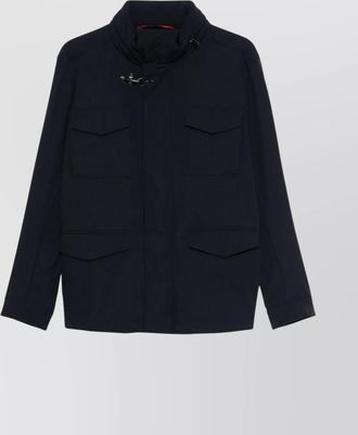 Fay hooded jacket with adjustable neck strap