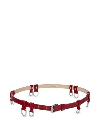 Isabel Marant leather rings-detailing belt - women - Calf Leather - 80 - Red
