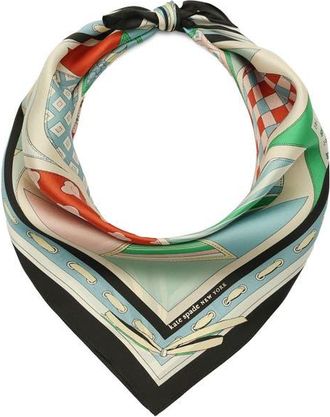 Kate Spade New York repatched silk square scarf in Blue/green Multi at Nordstrom