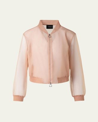 Akris Taide Techno Stretch Tulle Bomber Jacket