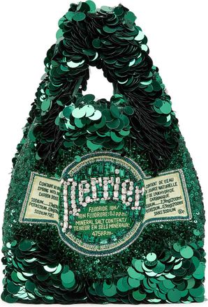 Anya Hindmarch Perrier Mini Embellished Satin Tote bag - Green - One Size
