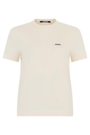 Jacquemus Beige Logo Crew Neck T-Shirt