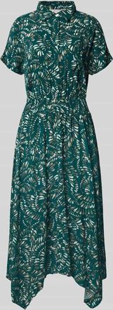 Apricot Midikleid aus Viskose mit Eingrifftaschen in Gruen, Größe XXL