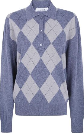 R&oacute;he Argyle Mouline Polo - Dames - Polos - Veelkleurig - S - Tops