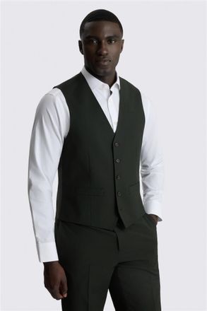 Moss Perfomance Tailored Dark Green Waistcoat