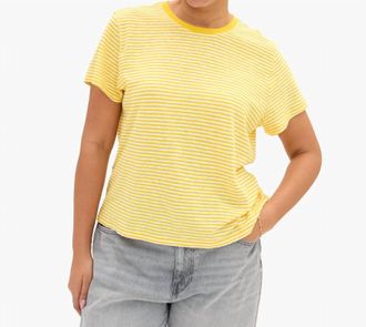 Clare Vivier Mini Stripe Classic Tee In Snapdragon/cream
