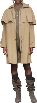 Avec Les Filles Mid Length Cape Rain Trench Coat