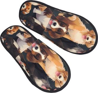 Generic House Slipper Cute Variety Dog Puppy Cosy Spa Slippers Plush Fluffy Home Slippers Bedroom Hotels M