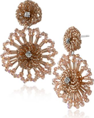Jardin Beaded Floral Drop Earrings in Brown/Gold at Nordstrom Rack