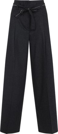 PESERICO Peserico Womens Wide Leg Pants - Dark Grey Wool - Size EU 36 (Womens)