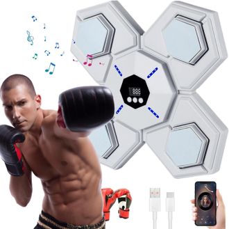 OEM M&aacute;quina De Boxeo Musical, M&aacute;quina De Boxeo Musical Inteligente Led, Dispositivo De Boxeo Electr&oacute;nico Port&aacute;til Montado En La Pared, Mejora La Coordinac