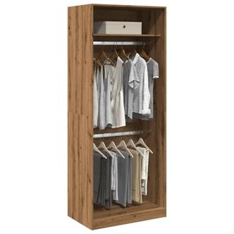 Berkfield Home Wardrobe Artisian Oak 80x50x200 cm Engineered Wood in Brown | Size: 80 x 50 x 200 cm