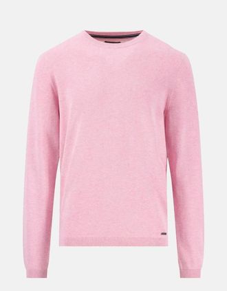 Fynch-Hatton Mens Air Cotton Crewneck Knit Peony - Pink - Size: 38