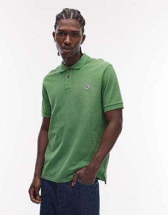 Paul Smith Polo vestibilit&agrave; classica verde con logo zebrato