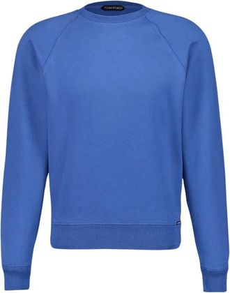 Tom Ford Denimblauwe Crew Neck Sweatshirt - Heren - Sweatshirts - Blauw - XL - Denim - Hoodies & sweatvesten