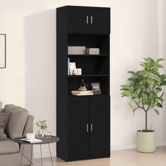 vidaXL Vidaxl - Armadietto a muro Rovere nero 70 x 42.5 x 40 cm