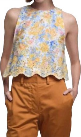 Kika Vargas Gemma Sleeveless Top In Green Rose