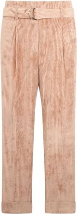 PESERICO High-Waisted Cropped Broeken - Dames - Vrijetijds broeken - Beige - XL - Broeken