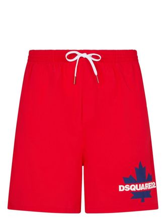 Dsquared2 Zwembroek met logoprint - Rood