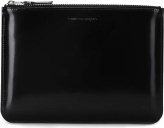Comme Des Gar&ccedil;ons Logo Portemonnee met Rits aan de Bovenkant - Heren - Portefeuilles - Grijs - ONE Size - Leer - Accessoires