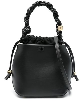 Ganni Bou bucket bag - women - Recycled Leather/Polyurethane/Polyester/Recycled Cotton - One Size - Black