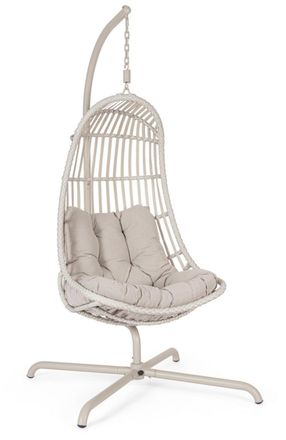 BIZZOTTO Silla colgante acero fibra beige