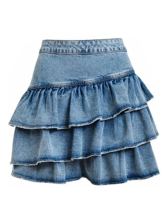 Essentiel Ja ruffled skirt - women - Cotton/Lycra - 38 - Blue