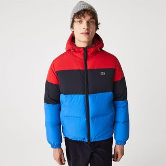 Lacoste Mens Water Resistant Puffer Jacket in Red - Size Small