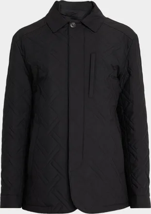 Corneliani Men & apos;s Geometric Quilted Jacket