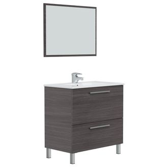 HOMN Mueble de ba&ntilde;o 1 caj&oacute;n 1 puerta con espejo, sin lavabo, 80 cm