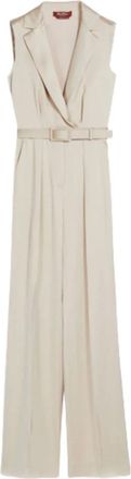 Max Mara Jumpsuits, female, Beige, Size: 2XS Scrigno Jumpsuit