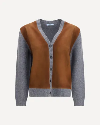 Prada Cardigan in suede e lana Woman 40