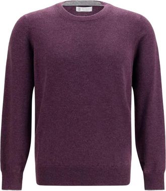 Brunello Cucinelli Dark Purple Crew Neck Sweater