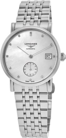 Longines Elegant Collection Automatic Mother of Pearl Diamond Dial Steel Womens Watch L4.312.4.87.6
