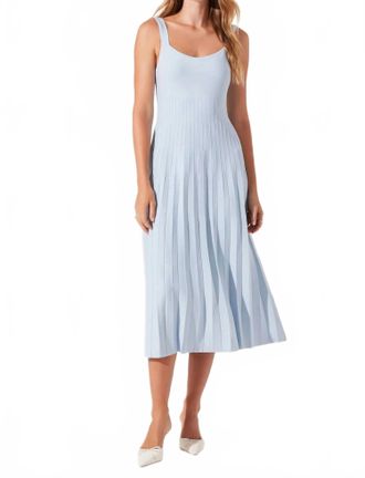 Astr Aylin Pleated Midi Sweater Dress In Blue