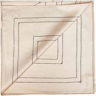 Toteme Womens Silk Scarf Embroidered Monogram Ivory Scarfs