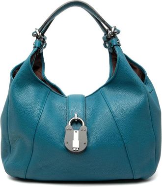 Loewe Pre-owned Handbags, female, Blue, Size: ONE SIZE Pre-owned Leather Hobo Bag