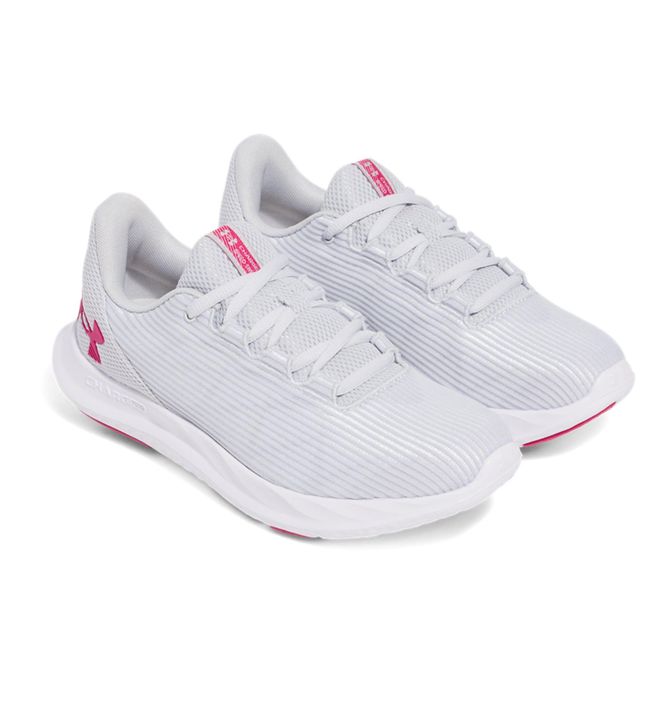 Laufschuh UNDER ARMOUR UA W Charged Speed Swift, Damen, Gr. 37,5, rosa (halo gray, halo gray, shaded fuchsia), Textil, Schuhe Laufschuh