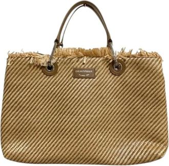 Armani Pre-owned Tote Bags, female, Beige, Size: ONE SIZE Pre-owned MyEA Braided 2way Tote Bag