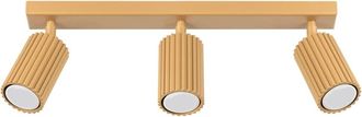 Wonderlamp L&aacute;mpara de techo con 3 focos en relieve dorado orientables