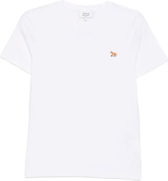 Maison Kitsuné T-shirt con ricamo - Bianco