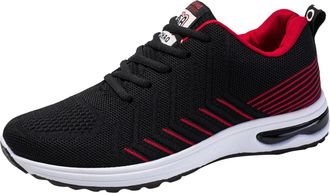 Generic Shoes for Men Size 5.5 Low-Top Sneakers Gym Pumps Flat Sneaker Mens Mesh Baseball Shoes Trainers Lace Up Sporty Outdoor Trainers Sneakers Black