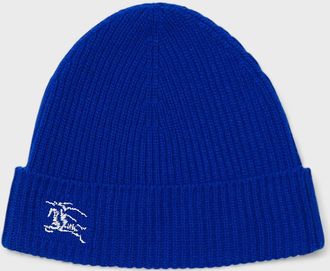 Burberry Womens Burberry Ribbed Cashmere Beanie Knight Blue