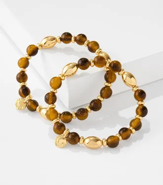 Talbots Tortoiseshell Stretch Bracelet Set - Tortoiseshell/Gold - 001 Talbots