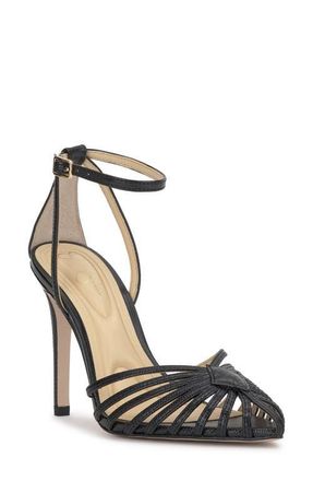 Jessica Simpson Paveri Ankle Strap Pointed Toe Pump in Black at Nordstrom, Size 9.5