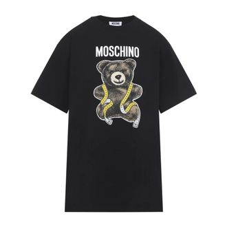 Moschino T-Shirts, female, Black, Size: XS Oversized Teddy Tee